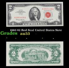 1963 $2 Red Seal United States Note Grades Select AU