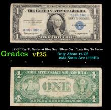 1935H Key To Series $1 Blue Seal Silver Certificate Key To Series Grades vf+