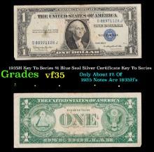 1935H Key To Series $1 Blue Seal Silver Certificate Key To Series Grades vf++