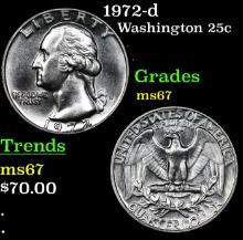 1972-d Washington Quarter 25c Grades GEM++ Unc