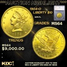 ***Auction Highlight*** 1904-o Gold Liberty Eagle $10 Graded ms64 BY SEGS (fc)