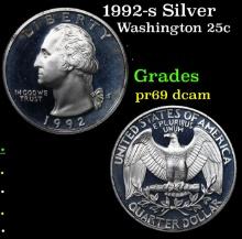 Proof 1992-s Silver Washington Quarter 25c Grades GEM++ Proof Deep Cameo