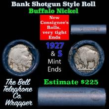 Buffalo Nickel Shotgun Roll in Old Bank Style 'Bell Telephone' Wrapper 1927 & s Mint Ends