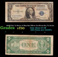 1935H Key To Series $1 Blue Seal Silver Certificate Key To Series Grades vf++