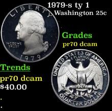 Proof 1979-s ty 1 Washington Quarter 25c Grades GEM++ Proof Deep Cameo