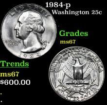 1984-p Washington Quarter 25c Grades GEM++ Unc