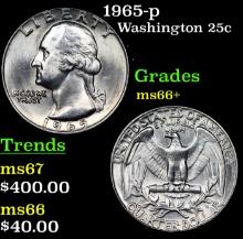 1965-p Washington Quarter 25c Grades GEM++ Unc