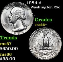 1984-d Washington Quarter 25c Grades GEM++ Unc