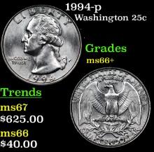 1994-p Washington Quarter 25c Grades GEM++ Unc