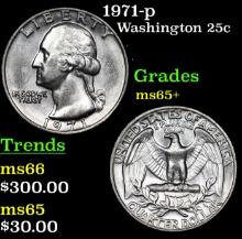 1971-p Washington Quarter 25c Grades GEM+ Unc