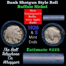 Buffalo Nickel Shotgun Roll in Old Bank Style 'Bell Telephone' Wrapper 1926 & s Mint Ends