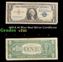 1957A $1 Blue Seal Silver Certificate Grades vf++