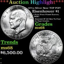 ***Auction Highlight*** 1971-s Silver Eisenhower Dollar Near TOP POP! $1 Graded ms68 BY SEGS (fc)