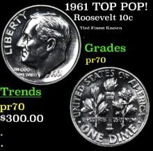 Proof 1961 Roosevelt Dime TOP POP! 10c Graded pr70 BY SEGS