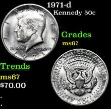 1971-d Kennedy Half Dollar 50c Grades GEM++ Unc