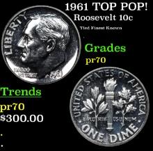 Proof 1961 Roosevelt Dime TOP POP! 10c Graded pr70 BY SEGS