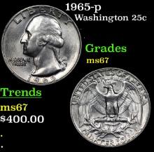 1965-p Washington Quarter 25c Grades GEM++ Unc