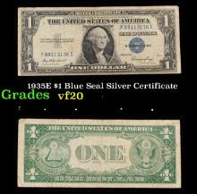 1935E $1 Blue Seal Silver Certificate Grades vf, very fine