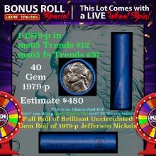 1-5 FREE BU Nickel rolls with win of this 1973-p SOLID BU Jefferson 5c roll incredibly FUN wheel