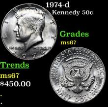 1974-d Kennedy Half Dollar 50c Grades GEM++ Unc