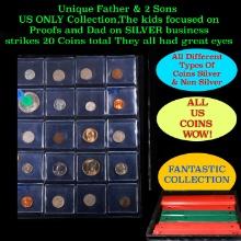 Unique Father & 2 Sons US ONLY Collection,The kids focused on Proofs and Dad on SILVER business stri