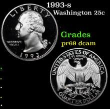 Proof 1993-s Washington Quarter 25c Grades GEM++ Proof Deep Cameo