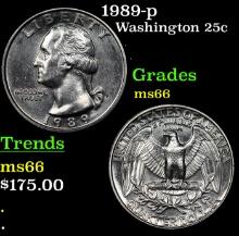 1989-p Washington Quarter 25c Grades GEM+ Unc