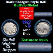 Buffalo Nickel Shotgun Roll in Old Bank Style 'Bell Telephone' Wrapper 1927 & d Mint Ends