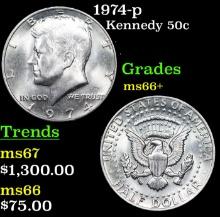 1974-p Kennedy Half Dollar 50c Grades GEM++ Unc