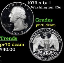 Proof 1979-s ty 1 Washington Quarter 25c Grades GEM++ Proof Deep Cameo