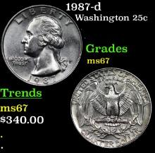 1987-d Washington Quarter 25c Grades GEM++ Unc