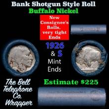 Buffalo Nickel Shotgun Roll in Old Bank Style 'Bell Telephone' Wrapper 1926 & s Mint Ends