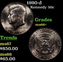 1990-d Kennedy Half Dollar 50c Grades GEM++ Unc