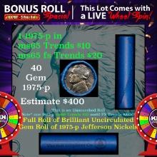 INSANITY The CRAZY Nickel Wheel 1000s won so far, WIN this 1975-p BU  roll get 1-10 FREE