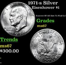 1971-s Silver Eisenhower Dollar $1 Graded ms67 BY SEGS