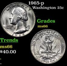 1965-p Washington Quarter 25c Grades GEM+ Unc