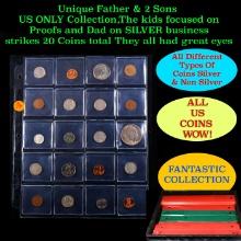 Unique Father & 2 Sons US ONLY Collection,The kids focused on Proofs and Dad on SILVER business stri