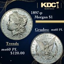 1897-p Morgan Dollar $1 Grades Unc PL
