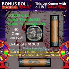 INSANITY The CRAZY Nickel Wheel 1000s won so far, WIN this 2005-p Ocean BU  roll get 1-10 FREE