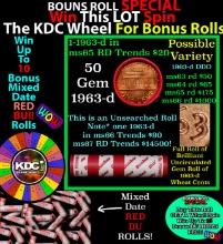 INSANITY The CRAZY Penny Wheel 1000s won so far, WIN this 1963-d BU RED roll get 1-10 FREE Grades