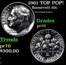 Proof 1961 Roosevelt Dime TOP POP! 10c Graded pr70 BY SEGS