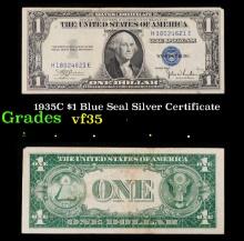 1935C $1 Blue Seal Silver Certificate Grades vf++