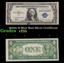 1935A $1 Blue Seal Silver Certificate Grades vf++