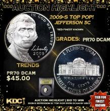 Proof 2009-s Jefferson Nickel TOP POP! 5c Graded GEM++ Proof Deep Cameo By USCG