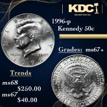 1996-p Kennedy Half Dollar 50c Grades Gem++ Unc