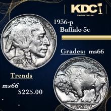 1936-p Buffalo Nickel 5c Grades GEM+ Unc