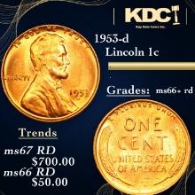 1953-d Lincoln Cent 1c Grades GEM++ RD