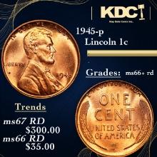 1945-p Lincoln Cent 1c Grades GEM++ RD