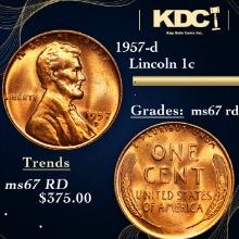 1957-d Lincoln Cent 1c Grades GEM++ Unc RD