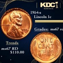 1954-s Lincoln Cent 1c Grades GEM++ Unc RD